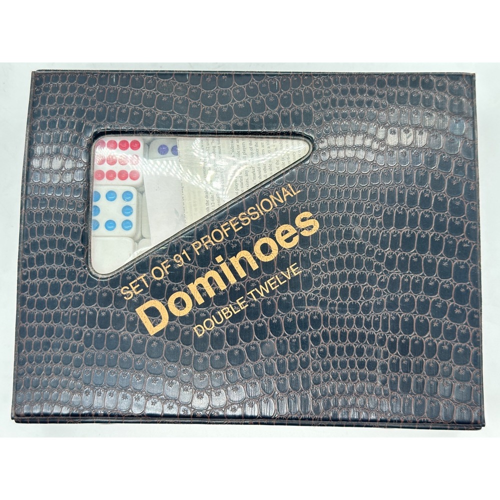 Vintage Pressman Professional Dominoes Double Twelve 91 Piece Set Case